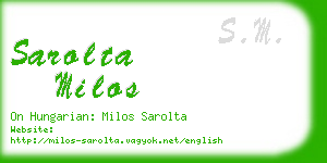 sarolta milos business card